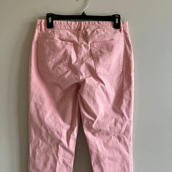 Eileen Fisher Organic Cotton Denim Straight Slim Jean Pants Pink Womens Size 8 - Picture 6 of 10